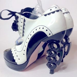 Wicked/cute knuckle duster pvc spat style heels